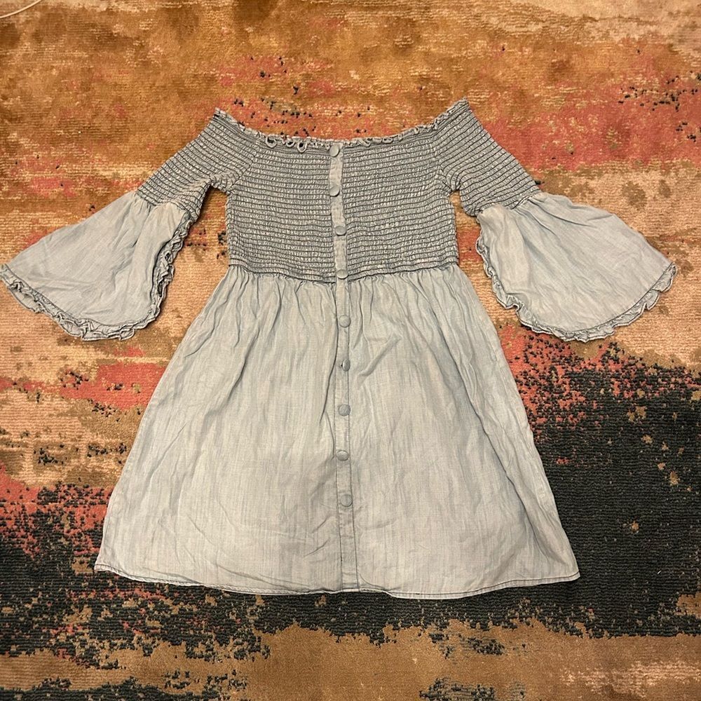 VENUS Light Blue Off-Shoulder Dress